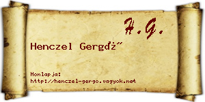 Henczel Gergő névjegykártya
